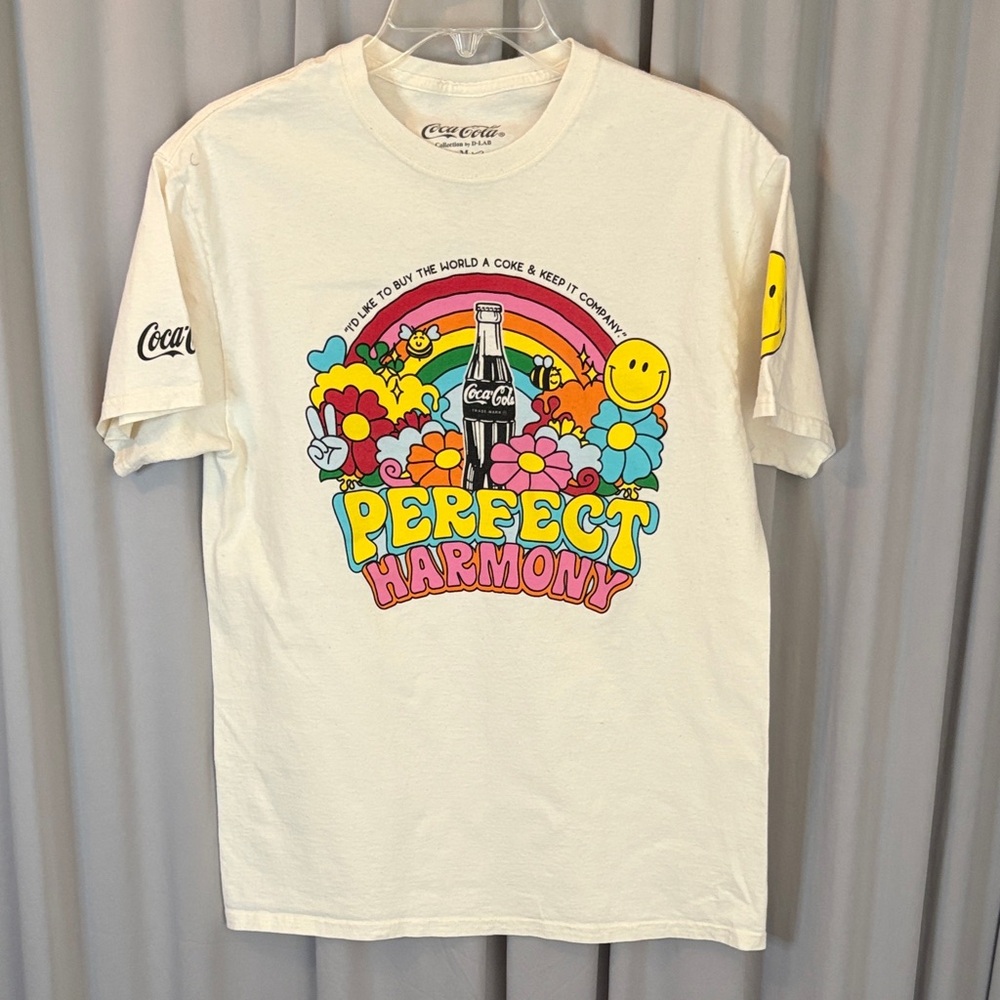 Coca Cola Cream 'Perfect Harmony' Unisex Graphic Tee Shirt Women's